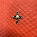 Vintage Rose Cross 925 Sterling Silver Christian Pendant