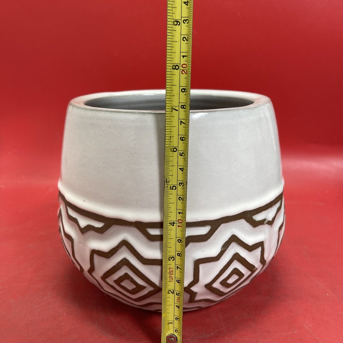 Vintage Ceramic Flower Pot 7”