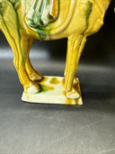Vintage Drip Style Glaze Ceramic War Horse Figurines/lot 3