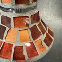 Home Interiors Candle Holder Red Gold Orange Mirrored Mosaic/ Set 2