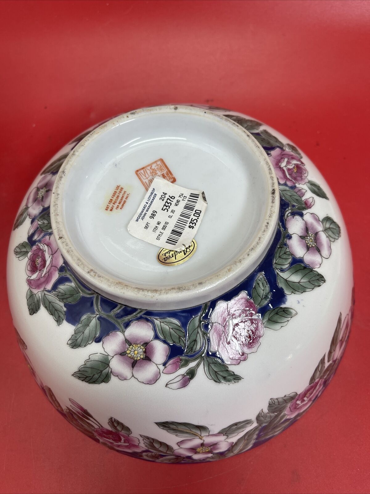 Andrea by Sadek Round serving plate, tall, with floral pattern