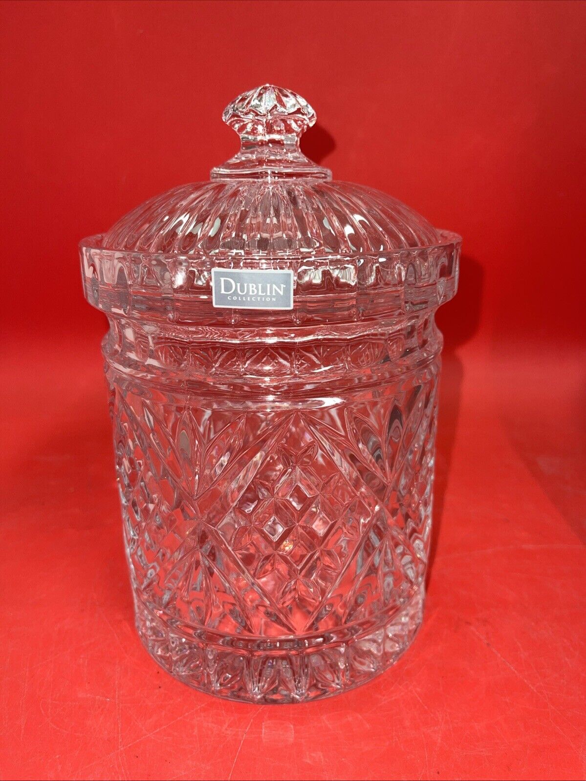 Dublin Crystal Biscuit Box.  Shannon Crystal by Godinger- New-Lot 2