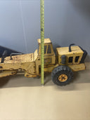 Tonka Mighty 2 Blade Grader Orange 1970's Pressed Steel