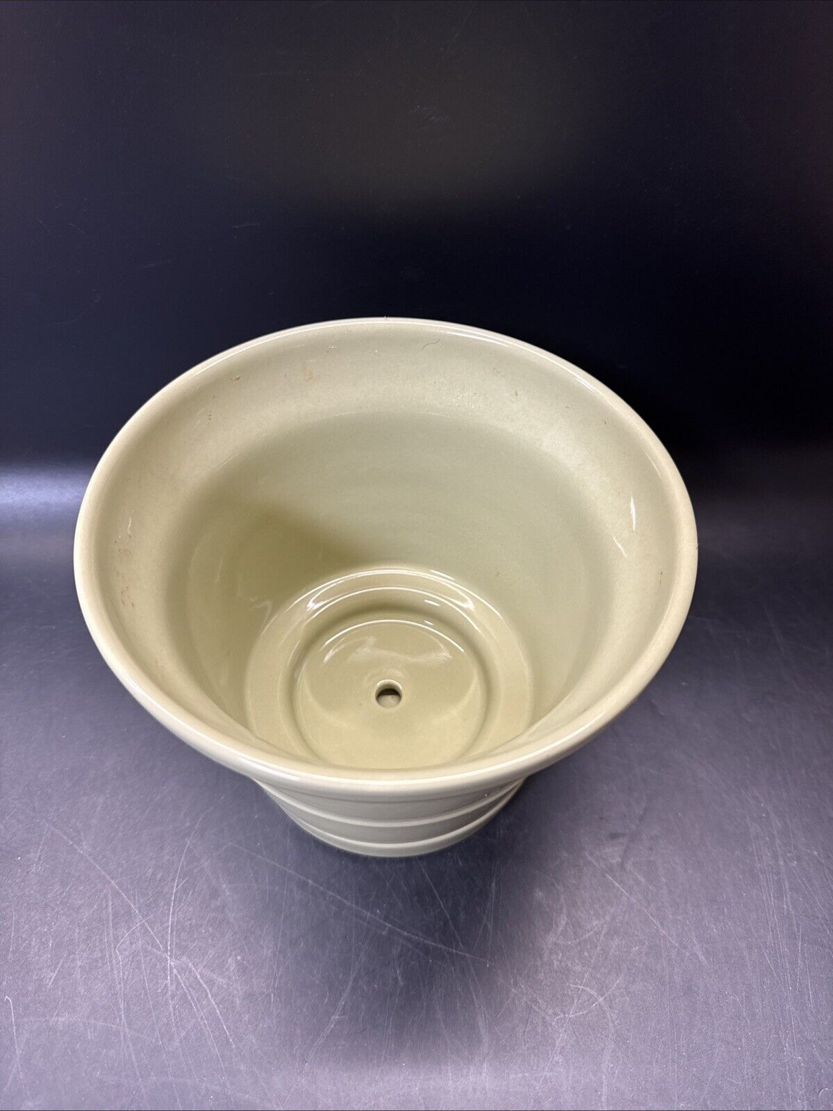 Ceramic Green Planter With Underbowl 5”x 6.1/3”
