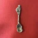 Vintage Brass Lion Salt Dip Salt Cellar Spoon Made In Italy