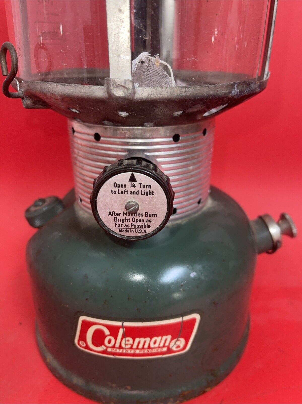 Vintage Coleman #228F Double Mantle Lantern Big Hat