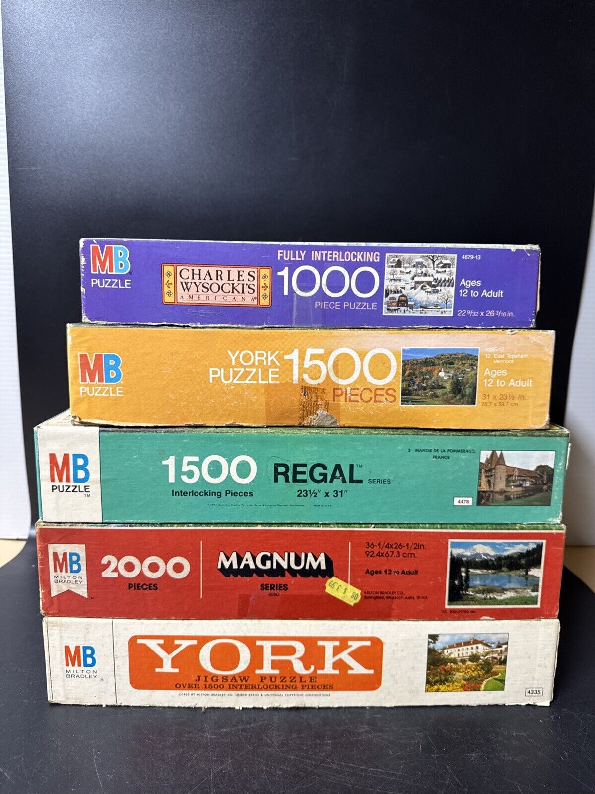 Vintage MB Puzzle BIG BOX/ Lot Of 5 *1