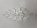 Vintage Set Of 3 Leaf Shaped Clear Glass Relish 