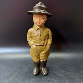 Ranger Dough Boy Solider Cast Iron Still Penny Bank