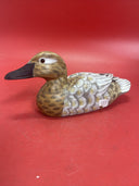 Handmade Carved Painted Wood Duck Figurine