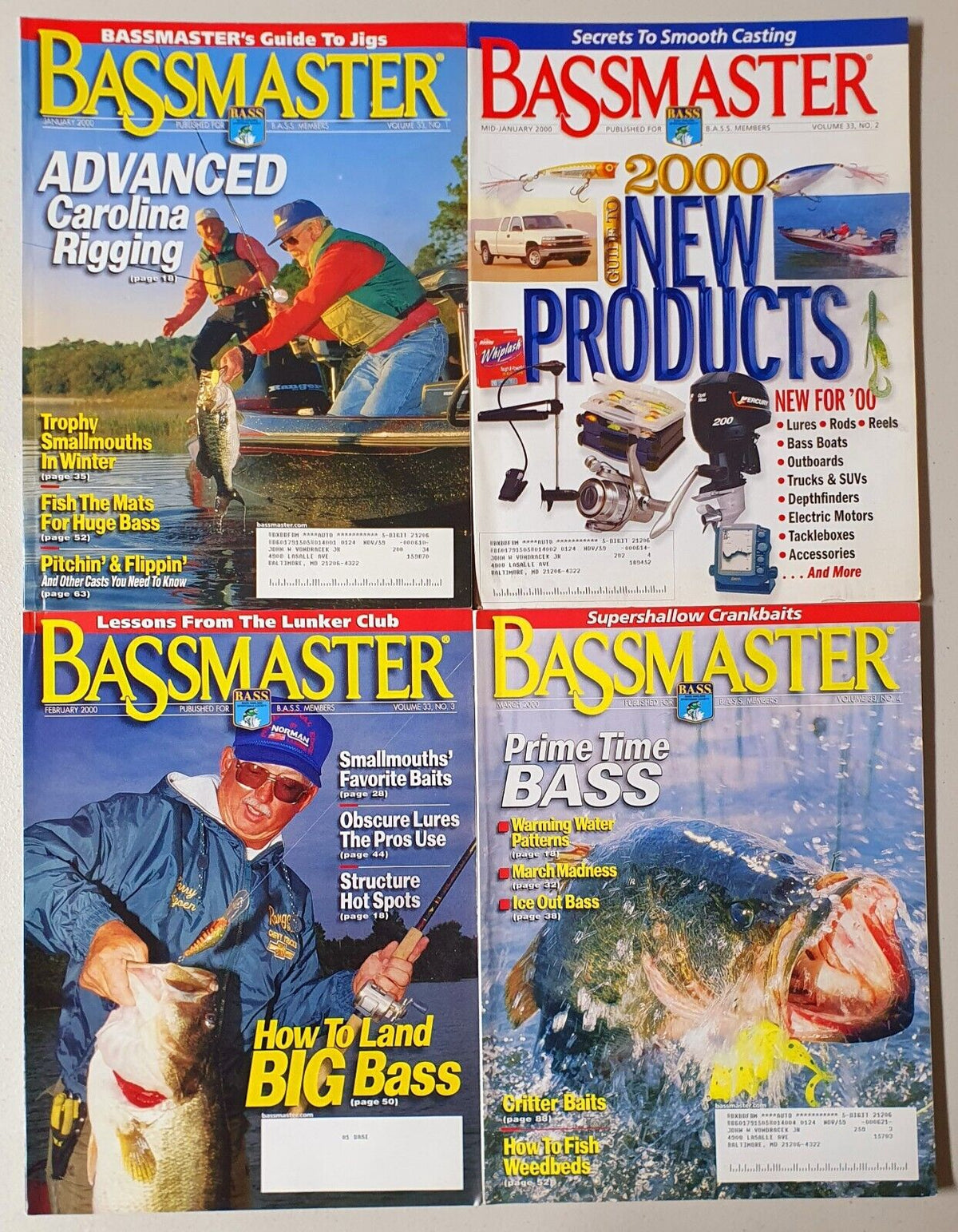 Bass Master magazine Lot of 11 Jan-Dec  (2000)