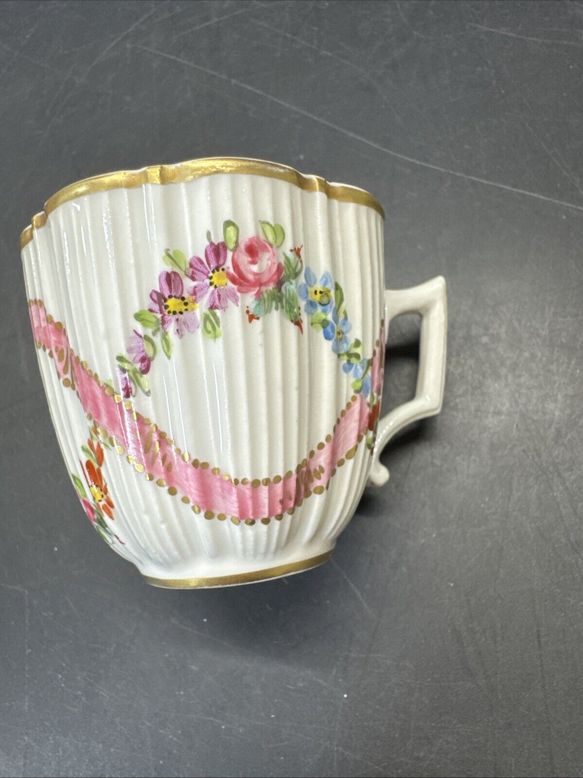 Vintage Porcelaine de Paris France Mini Cup & Saucer - Floral