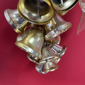 Cluster of  Bells Sleigh Bells Christmas Decorations 10” Long Pre-owned