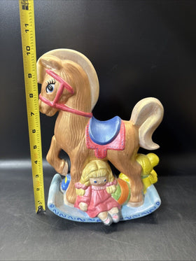 Vintage Pony Teddy Bear Children's Decorative Ornament, 10” Tall