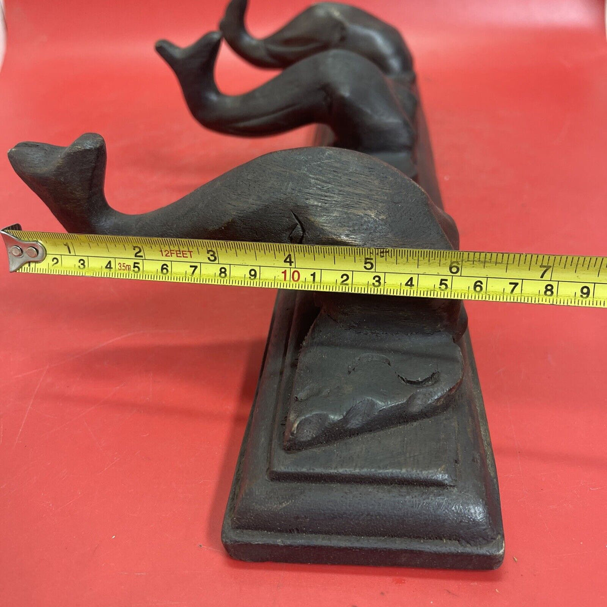 Hand Carved Wood Elephant Coat Hat Wall Hanging Rack