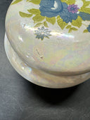 Vintage  Ceramic Flower Design Jewelry Trinket Box/Made in Taiwan, Lot Of 2