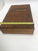 Vintage L.E. Mason Old English Letter Coaster Badge Set Silent Buttler Disc +Box