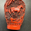 Antique Red Chinese Cinnabar Hand Carved Snuff Bottle Without Lid