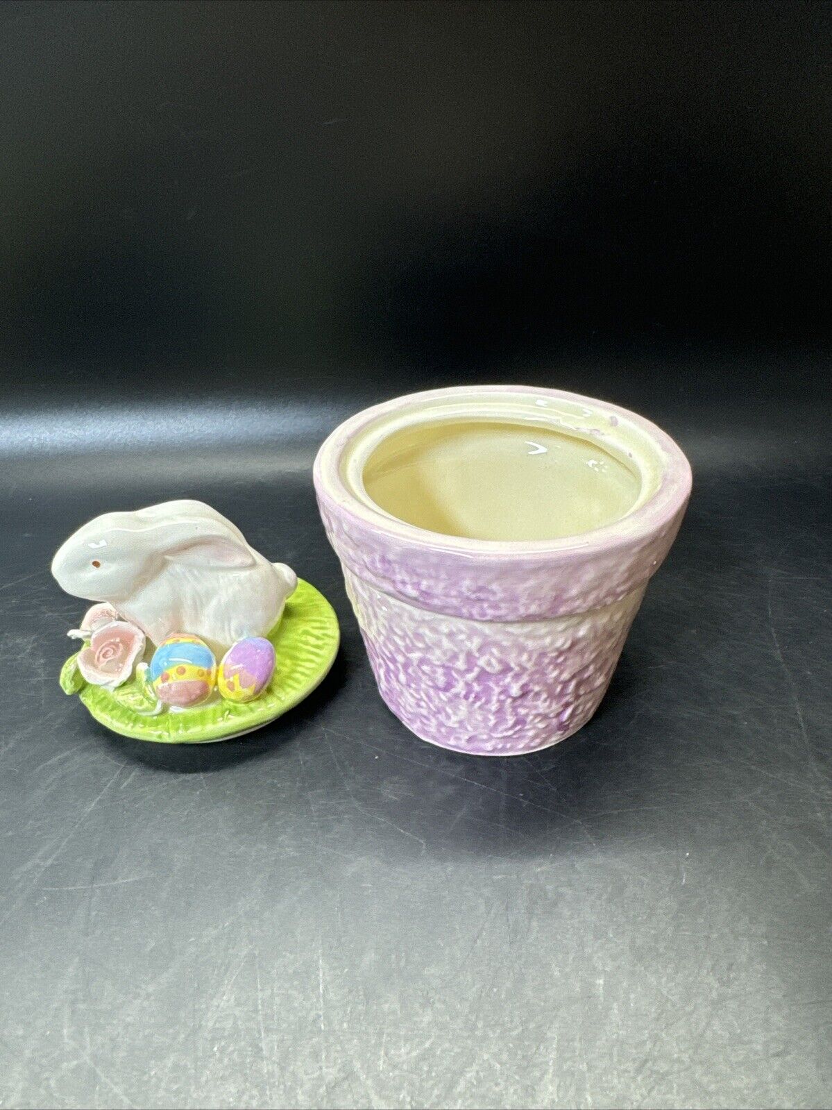 Ceramic Easter Bunny Trinket Box/ Lot Of 3