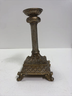 Pillar Candle Holder Resin Marble Ornate Column Base 10" Retro Home Decor