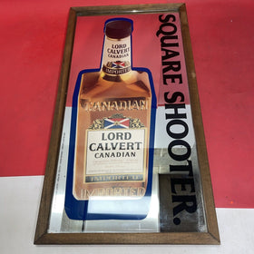 “SQUARE SHOOTER” LORD CALVERT CANADIAN WHISKEY FRAMED MIRROR WALL ART