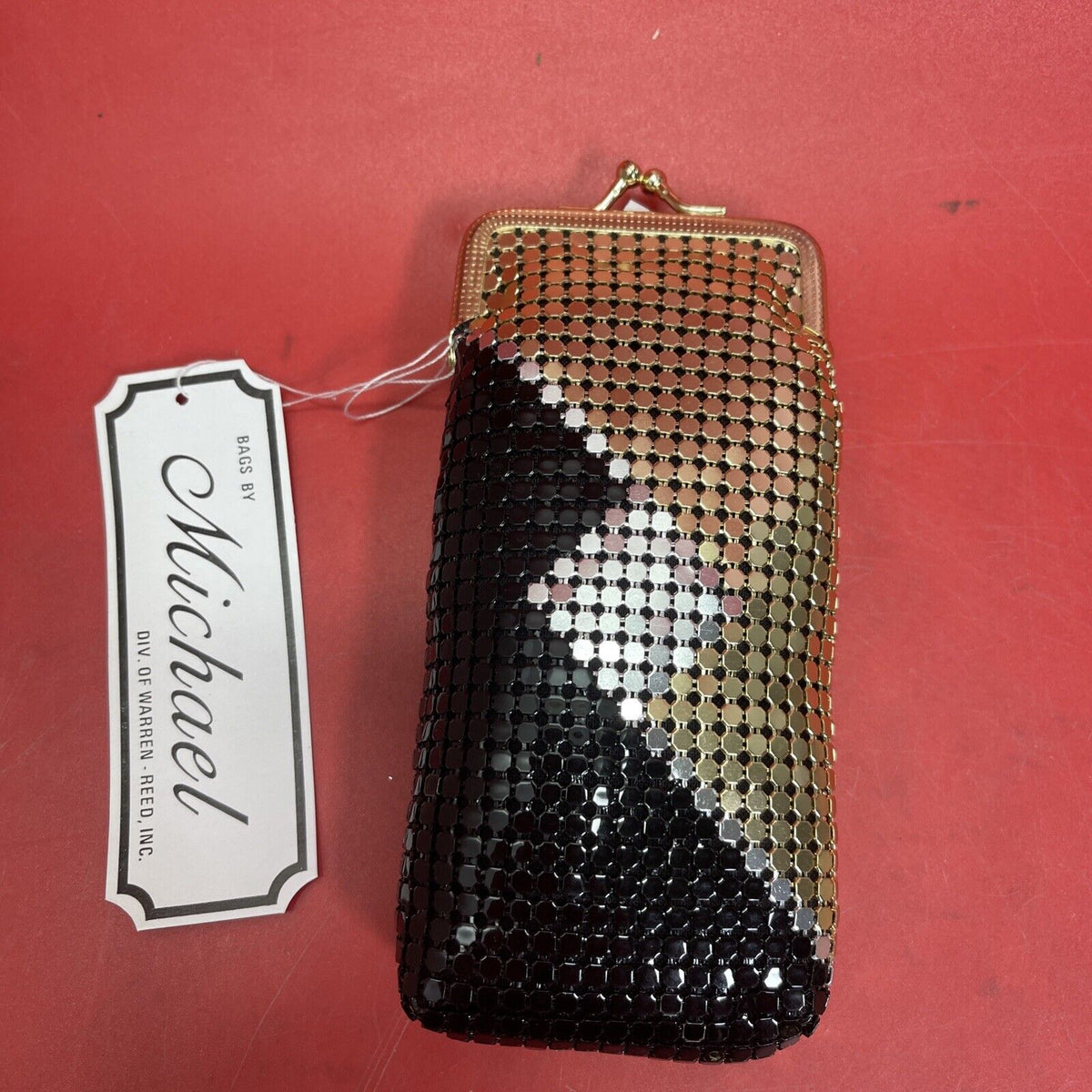 Vintage Set of 4 Black, Gold and Silver Mesh Sequin Wallets