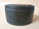 Vintage Leather Over Wood Oval Box 5.25"×3.5"