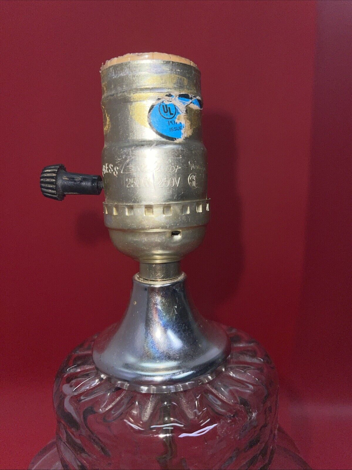 Vintage Lamp Excelsior Lead Crystal Brass Art Deco 16 Inches Bulb Included