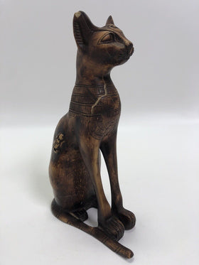 EXCEPTIONAL "BASTET" THE EGYPTIAN CAT GODDESS OF PROTECTION W/SCARAB & WINGS