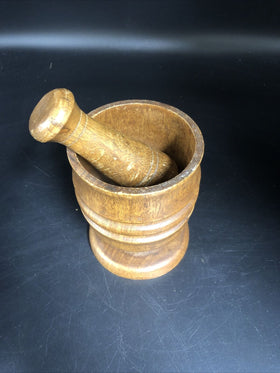 Vintage Country Wood Mortar & Pestle