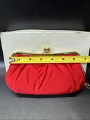 Vintage St. Thomas Red Gold Clutch Purse Handbag