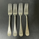 Vintage Brazil Silver Dinner Forks Monogrammed/ Lot 4 Pcs