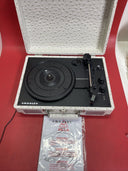 Crosley Cruiser Plus Portable Turntable Built Speakers Bluetooth WHITE OSTRICH
