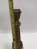 Pillar Candleholder Alabaster & Ornate Gold Gilt