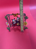 Vintage Animated Lady Bugs Working Swing Friends Metal Rod Figurine Trinket Deco