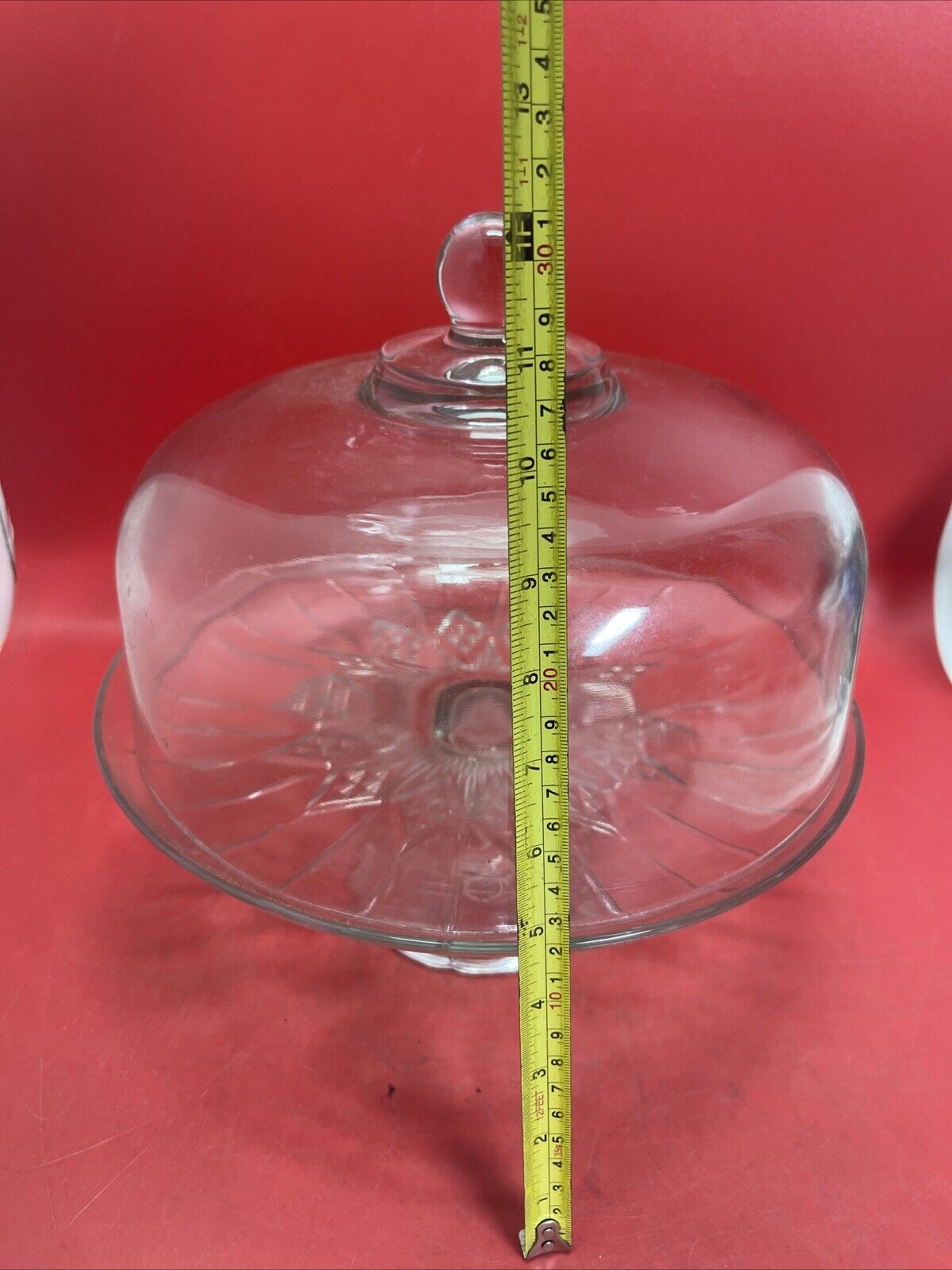 ANCHOR HOCKING GLASS 2 PIECE CANFIELD FOOTED CAKE DOME LID PLATE SET 1600/86