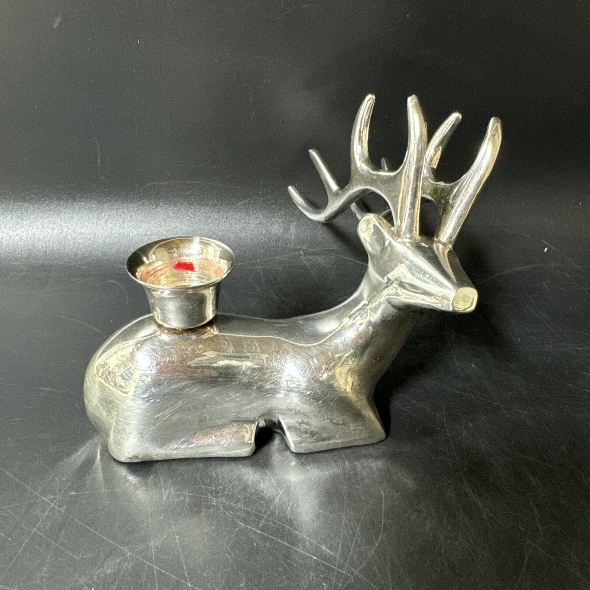 Vintage Metal Deer Candle Holder