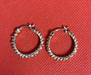 925 Sterling Yellow Silver  Dangle Hoop Earrings (5.1g)