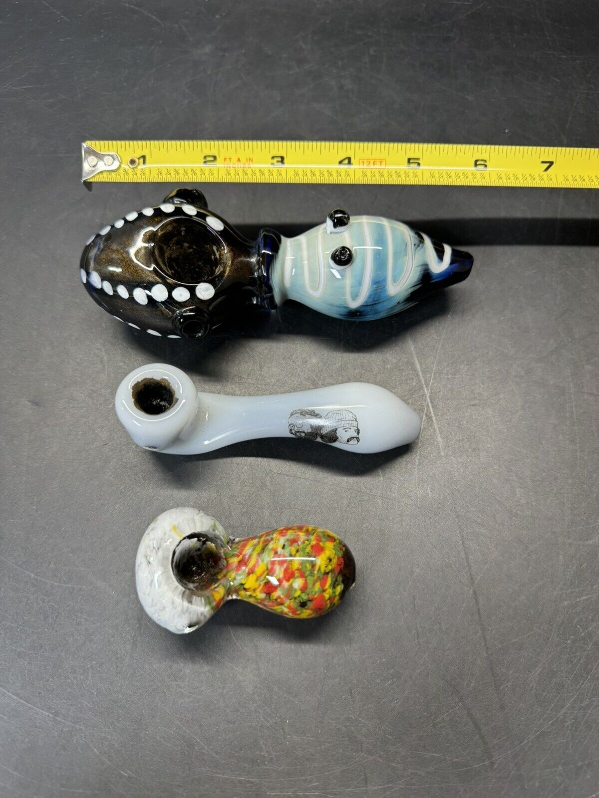 Glass Tobacco Smoking Pipes/ Lot Of 3