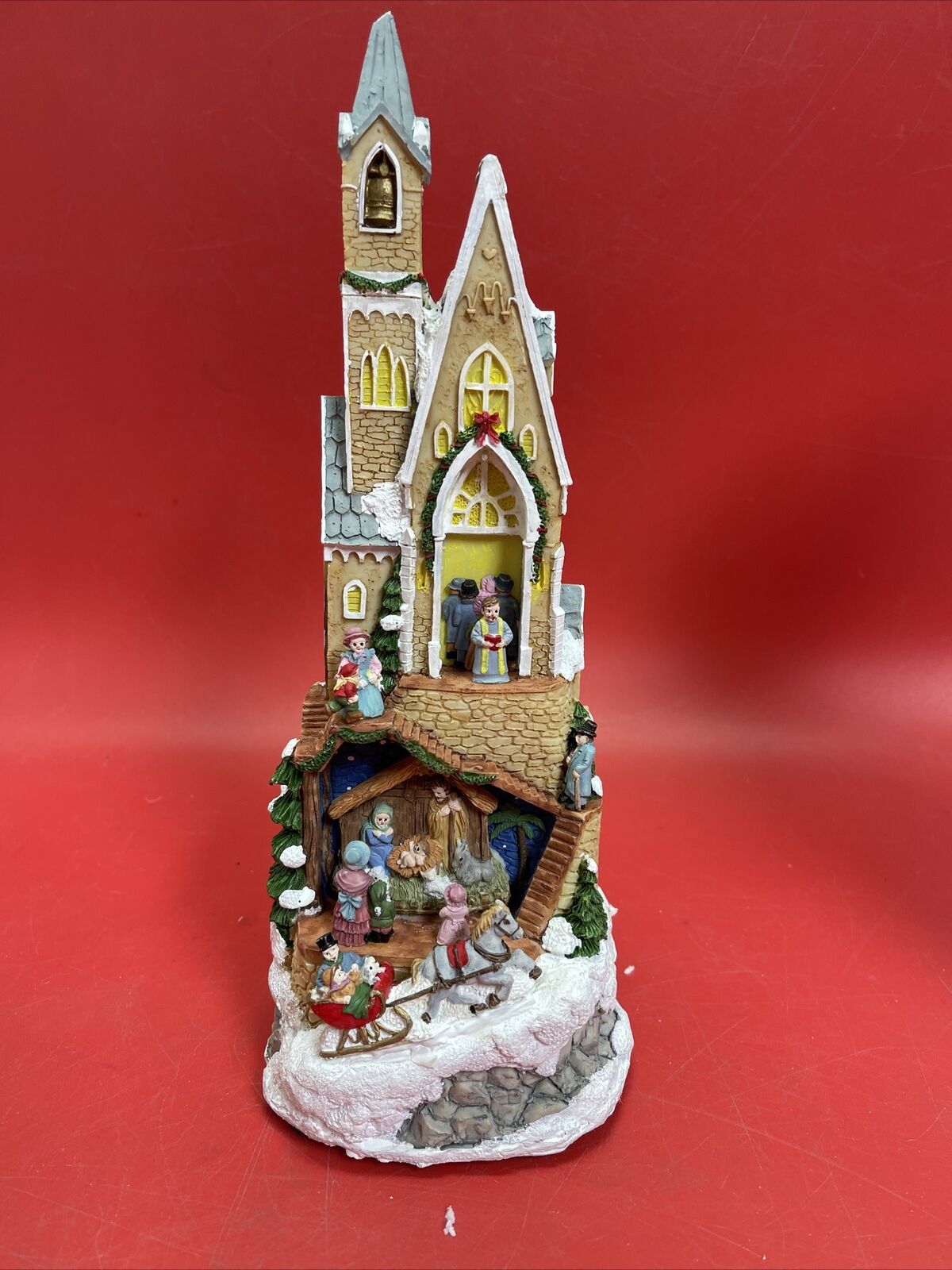 Christmas Church musical & lights new orig box vintage Set 2