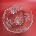 Mikasa crystal footed Bowl 6-inch snowflake & Serving Bowl 8 3/4”