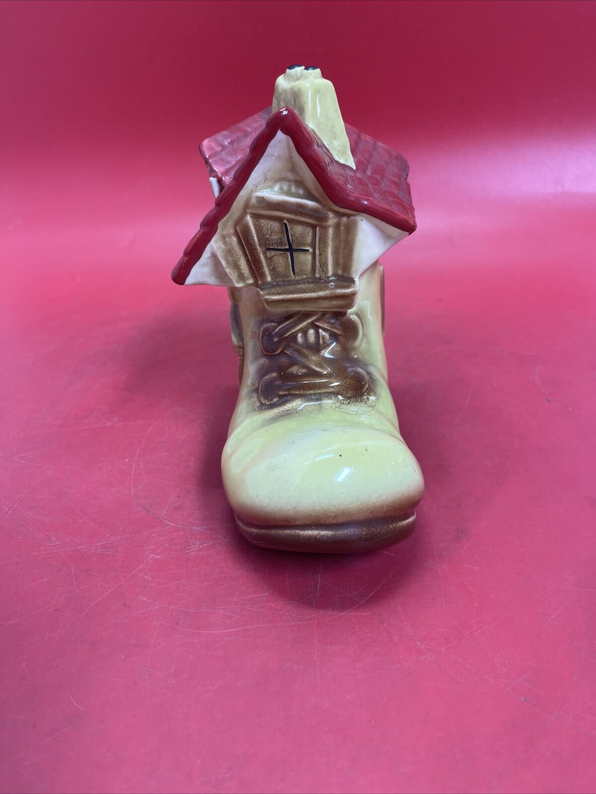 Pottery Bank Old Woman That Lived In A Shoe Vintage 1950's Ceramic