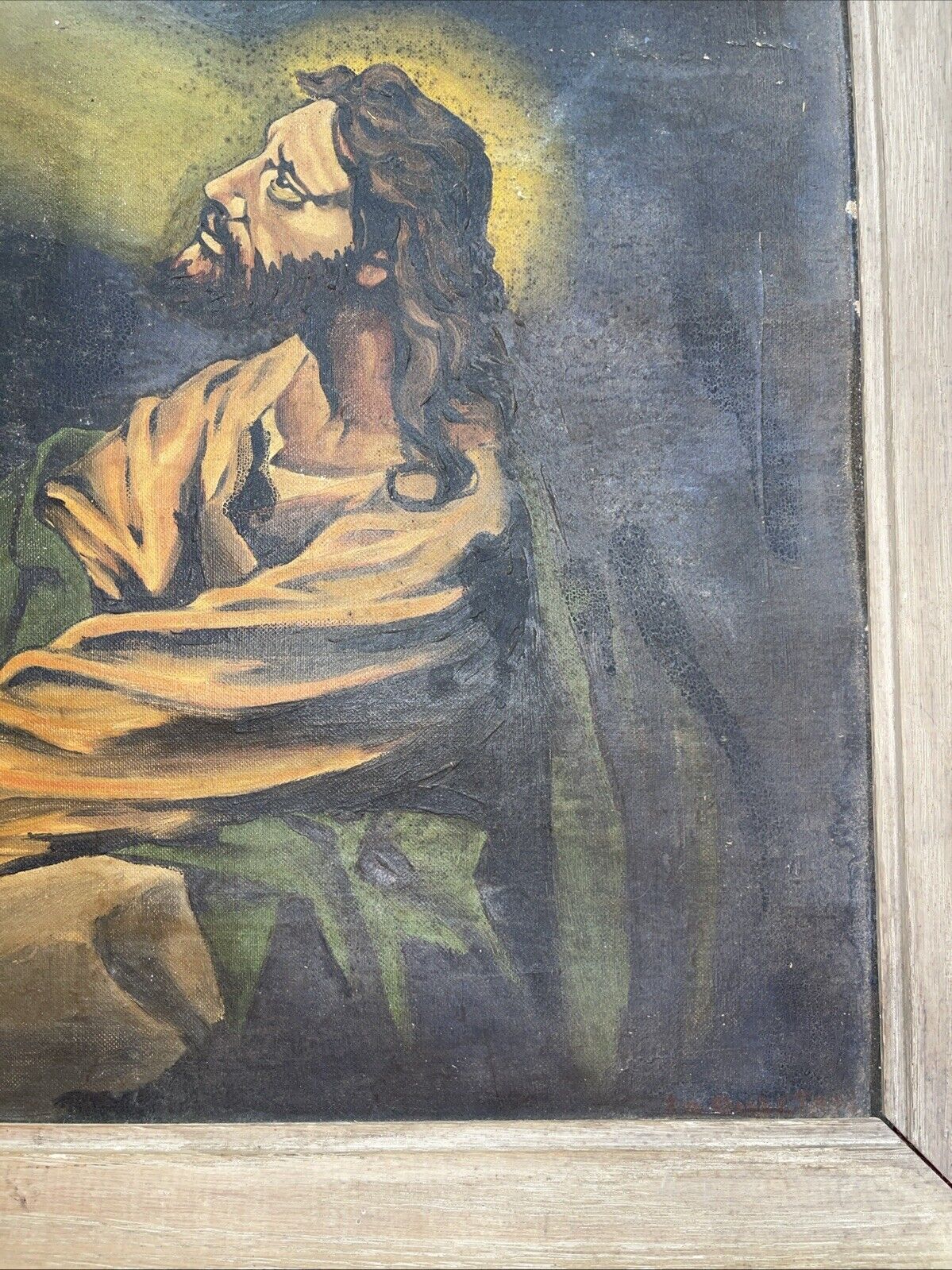 Vintage Jesus Praying In The Garden of Gethsemane in 16”x20”