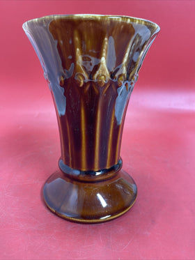 McCoy Tiara USA Pottery Brown Glaze Vase