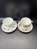 Staffordshire Bone China Crown Tea Cup & Saucer/ Set Of 2