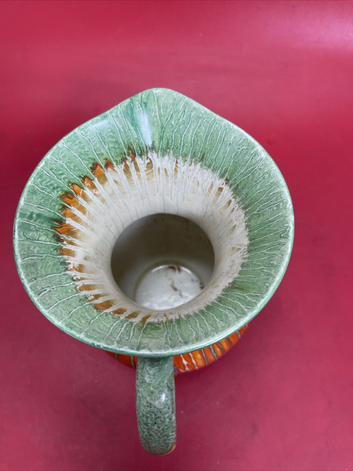 Art Deco Samford Ware 'Fantasy' orange and Green