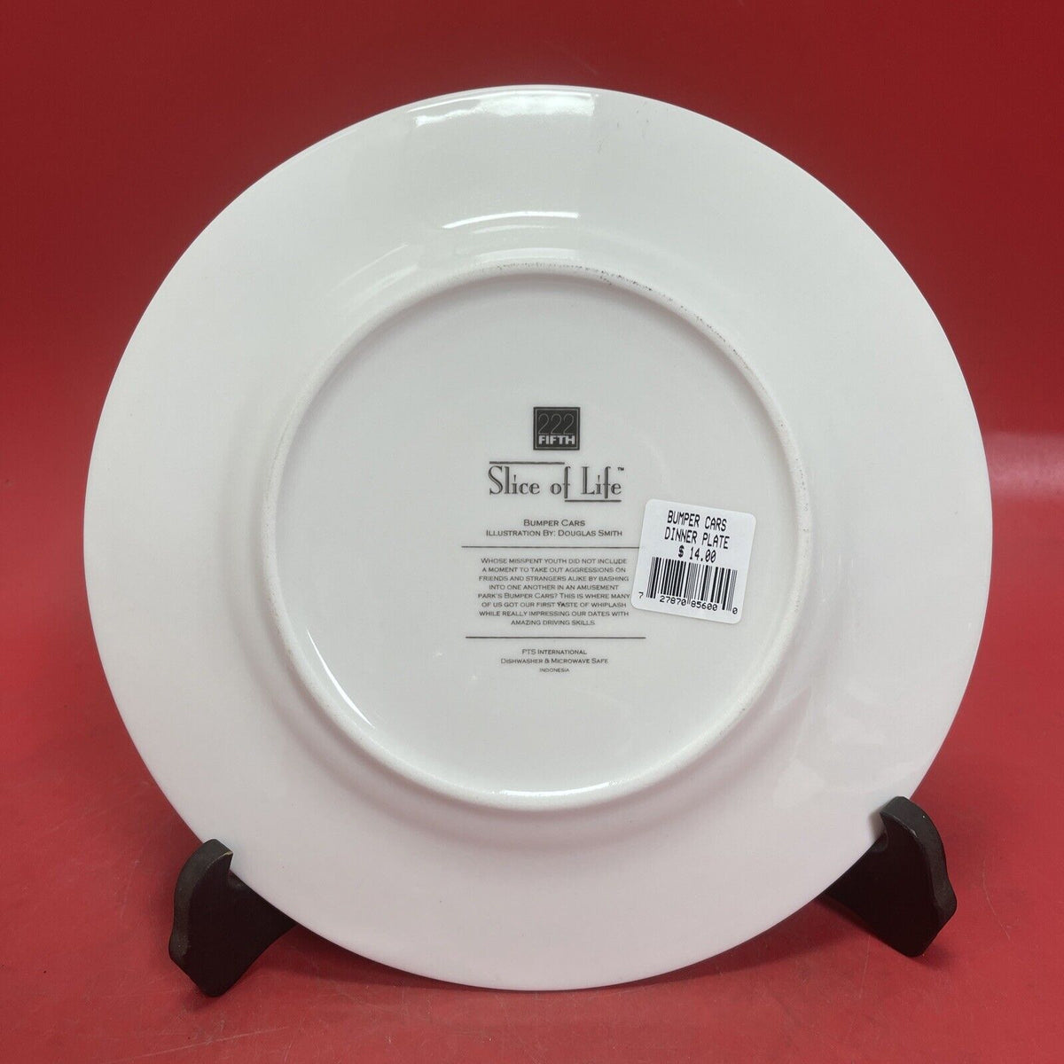 222 FIFTH SLICE OF LIFE BUMPER CARS DINNER PLATE BY DAUGLAS SMITH 10.5 in