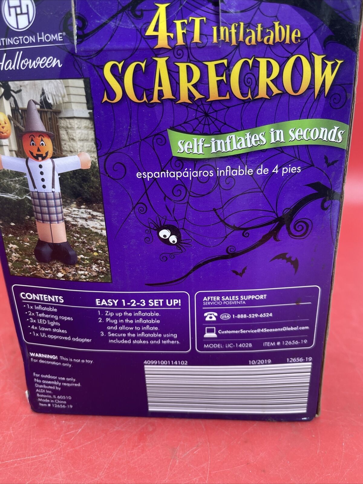 Huntington Home 4Ft Inflatable Scarecrow - Brand New