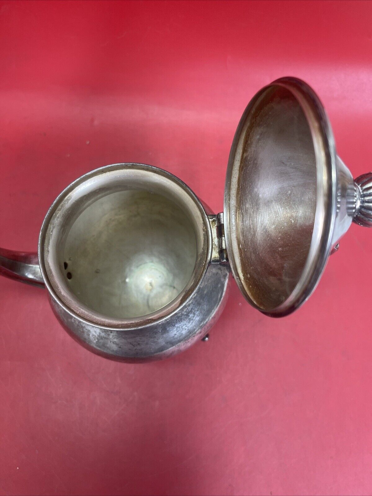 Vintage Birmingham Silver Company BSC Tea/Coffee Pot Silver on Copper