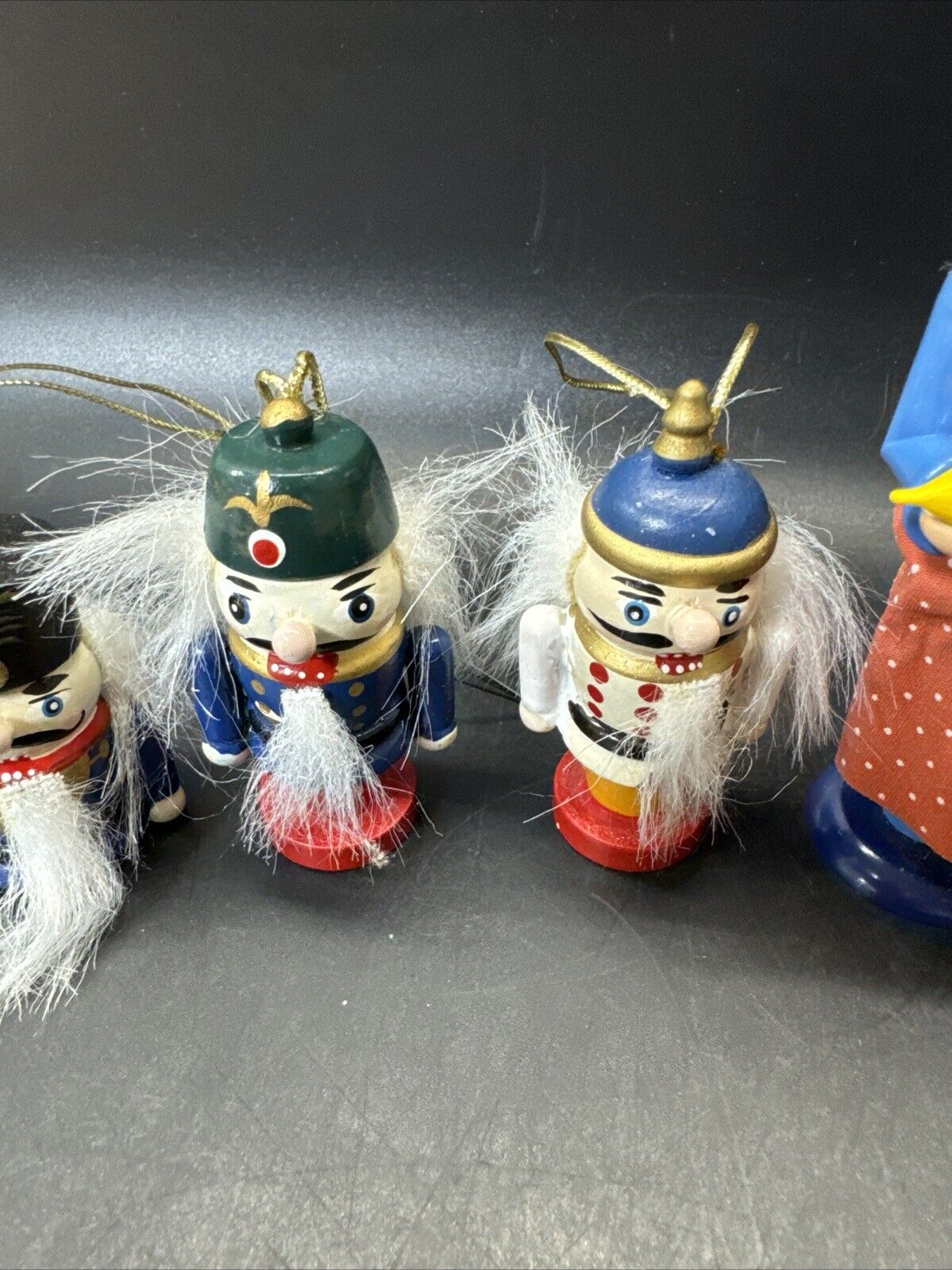 Lot Of 8 Small Wooden Nutcracker Ornaments